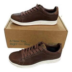 KURU Roam Shoes Mens Size 9.5 Clove Brown Leather Comfort Walking Sneakers